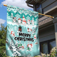 Custom Cat Christmas Garden Flag Cat With Snowman In Winter Scene - Wonder Print Shop