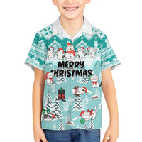 Custom Cat Christmas Hawaiian Shirt Cat With Snowman In Winter Scene - Wonder Print Shop