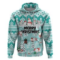 Custom Cat Christmas Hoodie Cat With Snowman In Winter Scene - Wonder Print Shop