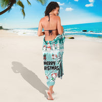 Custom Cat Christmas Sarong Cat With Snowman In Winter Scene - Wonder Print Shop