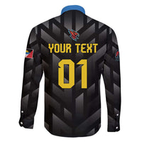 Custom Antigua and Barbuda Cricket Family Matching Long Sleeve Bodycon Dress and Hawaiian Shirt Falcons Flying High - Wonder Print Shop