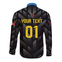 Custom Antigua and Barbuda Cricket Long Sleeve Button Shirt Falcons Flying High - Wonder Print Shop