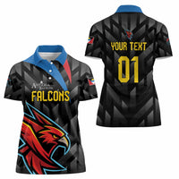 Custom Antigua and Barbuda Cricket Women Polo Shirt Falcons Flying High - Wonder Print Shop