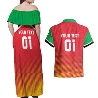 Custom Guyana Cricket Amazon Warriors Couples Matching Off Shoulder Maxi Dress and Hawaiian Shirt All The Way Champions - Wonder Print Shop