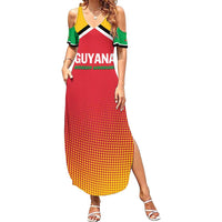 Custom Guyana Cricket Amazon Warriors Family Matching Summer Maxi Dress and Hawaiian Shirt All The Way Champions - Wonder Print Shop