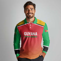 Custom Guyana Cricket Amazon Warriors Long Sleeve Polo Shirt All The Way Champions - Wonder Print Shop