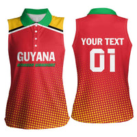 Custom Guyana Cricket Amazon Warriors Women Sleeveless Polo Shirt All The Way Champions - Wonder Print Shop