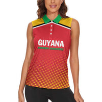 Custom Guyana Cricket Amazon Warriors Women Sleeveless Polo Shirt All The Way Champions - Wonder Print Shop