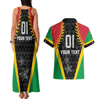 Custom Saint Kitts and Nevis Cricket Patriots Couples Matching Tank Maxi Dress and Hawaiian Shirt St Kitts Nevis in Our Blood - Wonder Print Shop