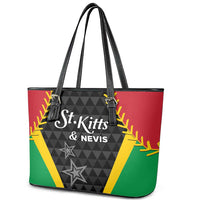 Saint Kitts and Nevis Cricket Patriots Leather Tote Bag St Kitts Nevis in Our Blood - Wonder Print Shop