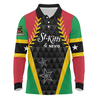 Custom Saint Kitts and Nevis Cricket Patriots Long Sleeve Polo Shirt St Kitts Nevis in Our Blood - Wonder Print Shop