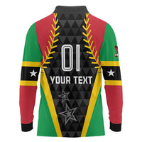 Custom Saint Kitts and Nevis Cricket Patriots Long Sleeve Polo Shirt St Kitts Nevis in Our Blood - Wonder Print Shop