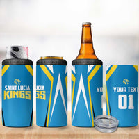 Custom Saint Lucia Cricket 4 in 1 Can Cooler Tumbler St Lucia Stars Champions 2024 - Wonder Print Shop