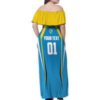 Custom Saint Lucia Cricket Family Matching Off Shoulder Maxi Dress and Hawaiian Shirt St Lucia Stars Champions 2024 - Wonder Print Shop