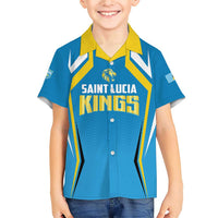 Custom Saint Lucia Cricket Family Matching Short Sleeve Bodycon Dress and Hawaiian Shirt St Lucia Stars Champions 2024 - Wonder Print Shop