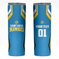 Custom Saint Lucia Cricket Skinny Tumbler St Lucia Stars Champions 2024 - Wonder Print Shop