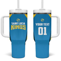 Custom Saint Lucia Cricket Tumbler With Handle St Lucia Stars Champions 2024 - Wonder Print Shop