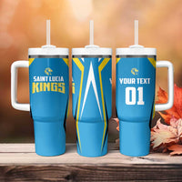 Custom Saint Lucia Cricket Tumbler With Handle St Lucia Stars Champions 2024 - Wonder Print Shop