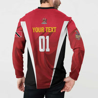 Custom Trinidad and Tobago Cricket Knight Riders Button Sweatshirt Trinbago Wave The Red - Wonder Print Shop