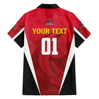 Custom Trinidad and Tobago Cricket Knight Riders Family Matching Short Sleeve Bodycon Dress and Hawaiian Shirt Trinbago Wave The Red - Wonder Print Shop