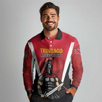 Custom Trinidad and Tobago Cricket Knight Riders Long Sleeve Polo Shirt Trinbago Wave The Red - Wonder Print Shop