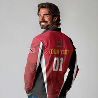 Custom Trinidad and Tobago Cricket Knight Riders Long Sleeve Polo Shirt Trinbago Wave The Red - Wonder Print Shop