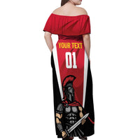 Custom Trinidad and Tobago Cricket Knight Riders Off Shoulder Maxi Dress Trinbago Wave The Red - Wonder Print Shop