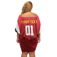 Custom Trinidad and Tobago Cricket Knight Riders Off Shoulder Short Dress Trinbago Wave The Red - Wonder Print Shop