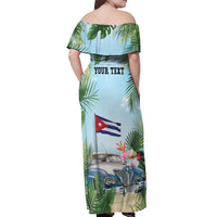Personalized Viva Cuba Libre Off Shoulder Maxi Dress Libre Car Tropical Style - Wonder Print Shop