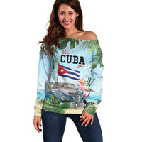 Personalized Viva Cuba Libre Off Shoulder Sweater Libre Car Tropical Style - Wonder Print Shop