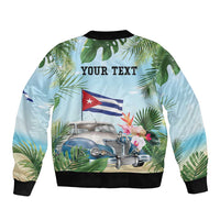 Personalized Viva Cuba Libre Sleeve Zip Bomber Jacket Libre Car Tropical Style - Wonder Print Shop