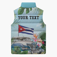 Personalized Viva Cuba Libre Sleeveless Puffer Jacket Libre Car Tropical Style - Wonder Print Shop
