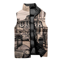 Personalized Cuba Havana Sleeveless Puffer Jacket Libre Car Retro Style - Wonder Print Shop