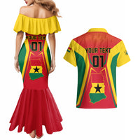 Ghana Football Couples Matching Mermaid Dress and Hawaiian Shirt I Love Black Stars - Wonder Print Shop