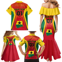 Ghana Football Family Matching Mermaid Dress and Hawaiian Shirt I Love Black Stars - Wonder Print Shop
