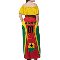 Ghana Football Off Shoulder Maxi Dress I Love Black Stars - Wonder Print Shop