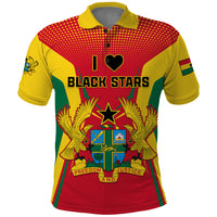 Ghana Football Polo Shirt I Love Black Stars - Wonder Print Shop