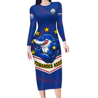 Cape Verde Football Family Matching Long Sleeve Bodycon Dress and Hawaiian Shirt Come On Tubaroes Azuis - Wonder Print Shop