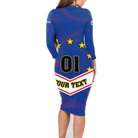 Cape Verde Football Family Matching Long Sleeve Bodycon Dress and Hawaiian Shirt Come On Tubaroes Azuis - Wonder Print Shop