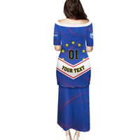 Cape Verde Football Family Matching Puletasi and Hawaiian Shirt Come On Tubaroes Azuis - Wonder Print Shop