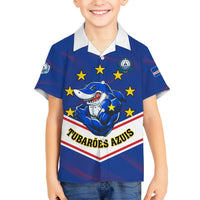 Cape Verde Football Family Matching Short Sleeve Bodycon Dress and Hawaiian Shirt Come On Tubaroes Azuis - Wonder Print Shop