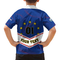 Cape Verde Football Kid Hawaiian Shirt Come On Tubaroes Azuis - Wonder Print Shop