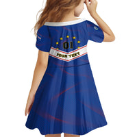 Cape Verde Football Kid Short Sleeve Dress Come On Tubaroes Azuis - Wonder Print Shop
