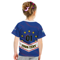 Cape Verde Football Kid T Shirt Come On Tubaroes Azuis - Wonder Print Shop