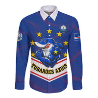 Cape Verde Football Long Sleeve Button Shirt Come On Tubaroes Azuis - Wonder Print Shop