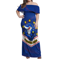 Cape Verde Football Off Shoulder Maxi Dress Come On Tubaroes Azuis - Wonder Print Shop