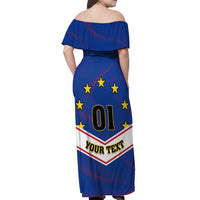 Cape Verde Football Off Shoulder Maxi Dress Come On Tubaroes Azuis - Wonder Print Shop