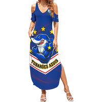Cape Verde Football Summer Maxi Dress Come On Tubaroes Azuis - Wonder Print Shop
