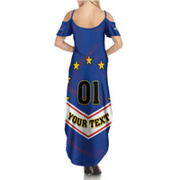 Cape Verde Football Summer Maxi Dress Come On Tubaroes Azuis - Wonder Print Shop