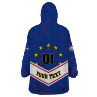 Cape Verde Football Wearable Blanket Hoodie Come On Tubaroes Azuis - Wonder Print Shop